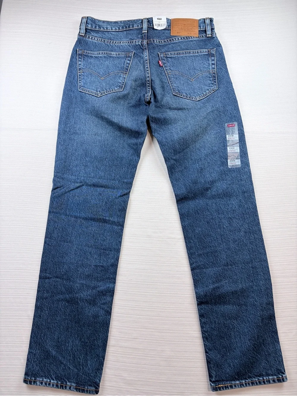 Men's Classic Straight-Leg Blue Jeans Remake of 1970 with the Big E,Size. 31